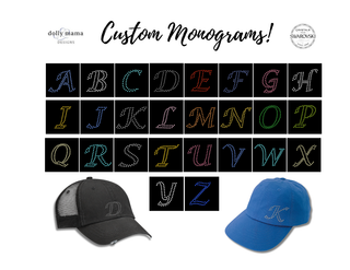 Carina Crystal Monogram Trucker Cap - dolly mama boutique