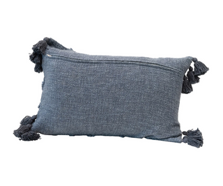 Slub Blue Patterned Pillow DF4563 - dolly mama boutique