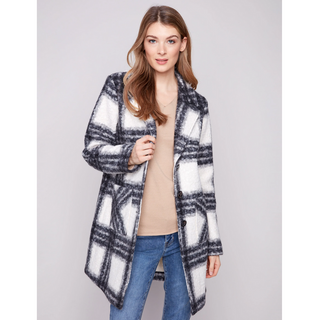 Plaid Boucle Car Coat