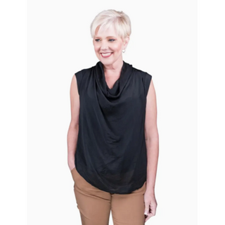 Sarita Drape-Neck Top - dolly mama boutique