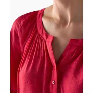 Two-Button Short-Sleeve Blouse - dolly mama boutique