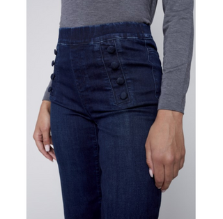 Pull-On Denim Sailor Pants