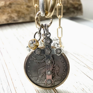 Mixed Metal Coin Necklace - dolly mama boutique