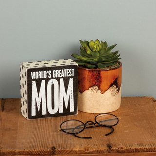 "Greatest Mom" Box Sign - dolly mama boutique