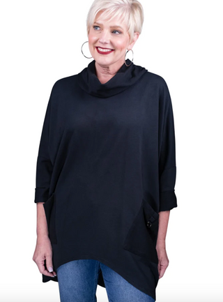 Tunic Raven Cowl NK BLS140 - dolly mama boutique