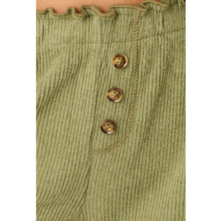 Ruffle-Edge Ribbed Short