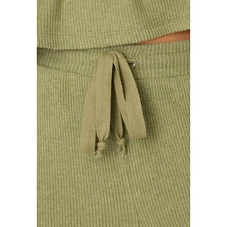 Ruffle-Hem Ribbed Pant