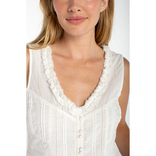 Sleeveless Pintucked Top
