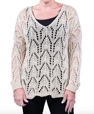 Brooks Open Knit Sweater BLS136 - dolly mama boutique