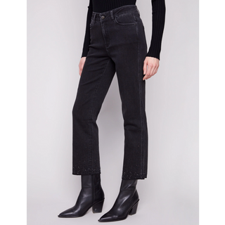 Denim Pants with Rhinestones