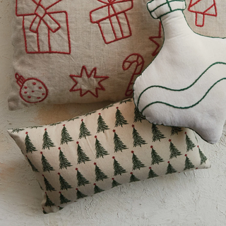Christmas Tree Printed Lumbar Pillow - dolly mama boutique