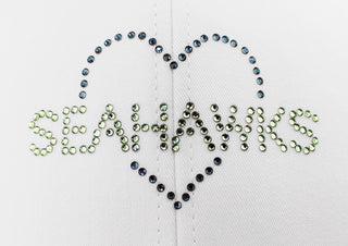 Kourtney Trucker Hat with Crystal "Seahawks" Heart - dolly mama boutique