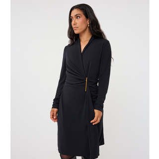 Illusion Wrap Dress with Detail