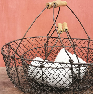 French Wire Basket W/Handles