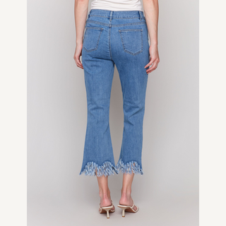 Bottom Fringed Denim Pant