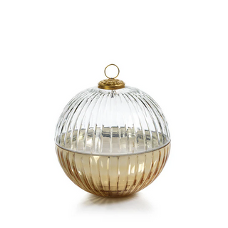 Etched Glass Ornament Ball Candle