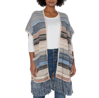 Fringed Sleeveless Cardigan - dolly mama boutique