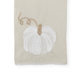 Embroidered Pumpkin Cream Table Runner