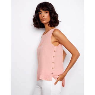 Linen Sleeveless Blouse - dolly mama boutique