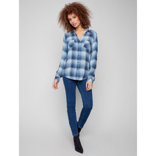 Soft Plaid Button-Down Shirt - dolly mama boutique