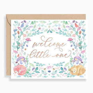 Welcome Little One Watercolor A2 Single Card