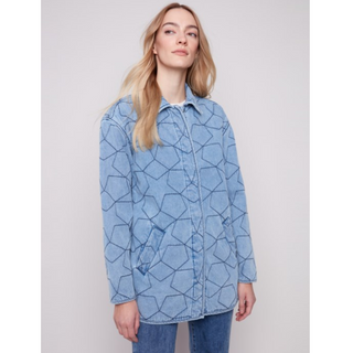 Star Quilted Denim Jacket - dolly mama boutique