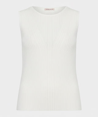 Sleeveless Rib Tank by EsQualo in Off White