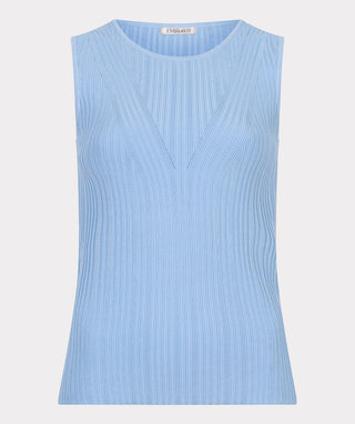 Sleeveless Rib Tank by EsQualo in Pacific Blue - view 6