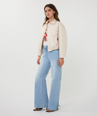 Quilted Jacket by EsQualo in Light Sand - view 2