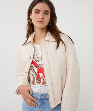 Quilted Jacket by EsQualo in Light Sand - view 4